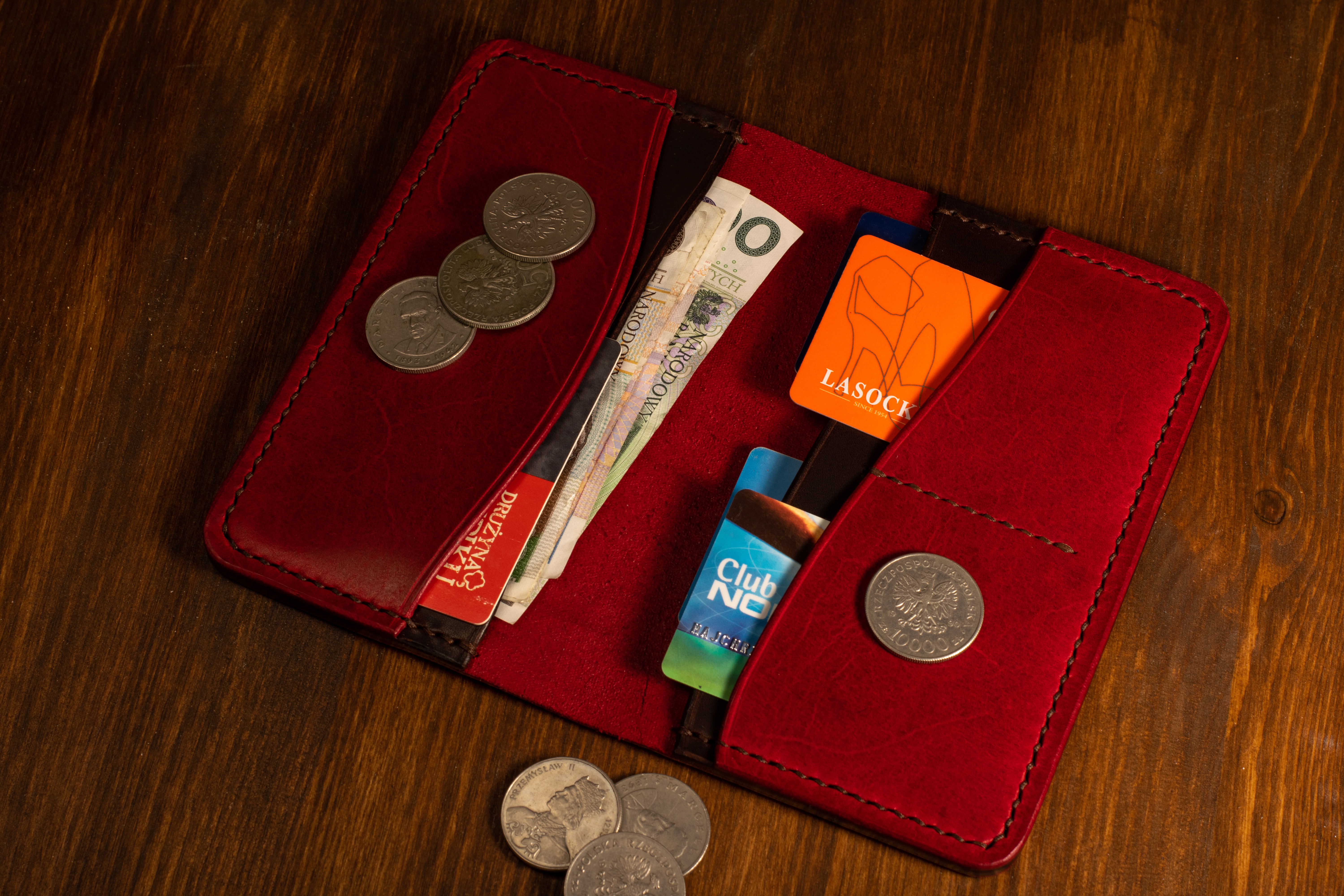 Ręcznie wykonany portfel ze skóry - Long Card Case